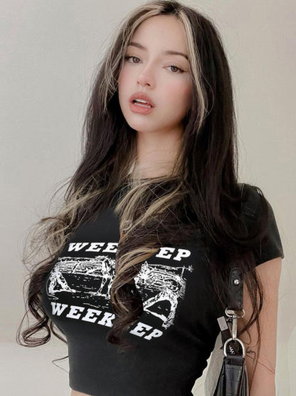 Weekeep Round Neck Crop Top kakaclo