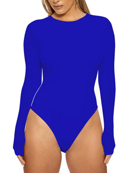 Casual Long Sleeved Tight-fitting Bodysuit kakaclo