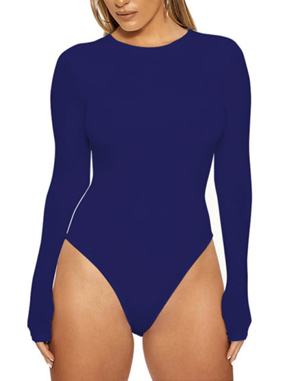Casual Long Sleeved Tight-fitting Bodysuit kakaclo