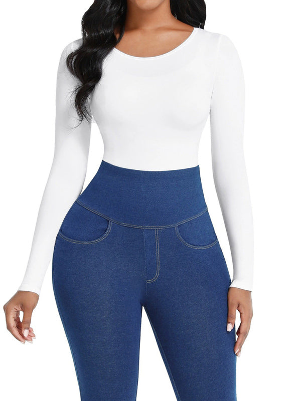 Belly Lifting Buttocks Shaping Long Sleeved Body Suit kakaclo