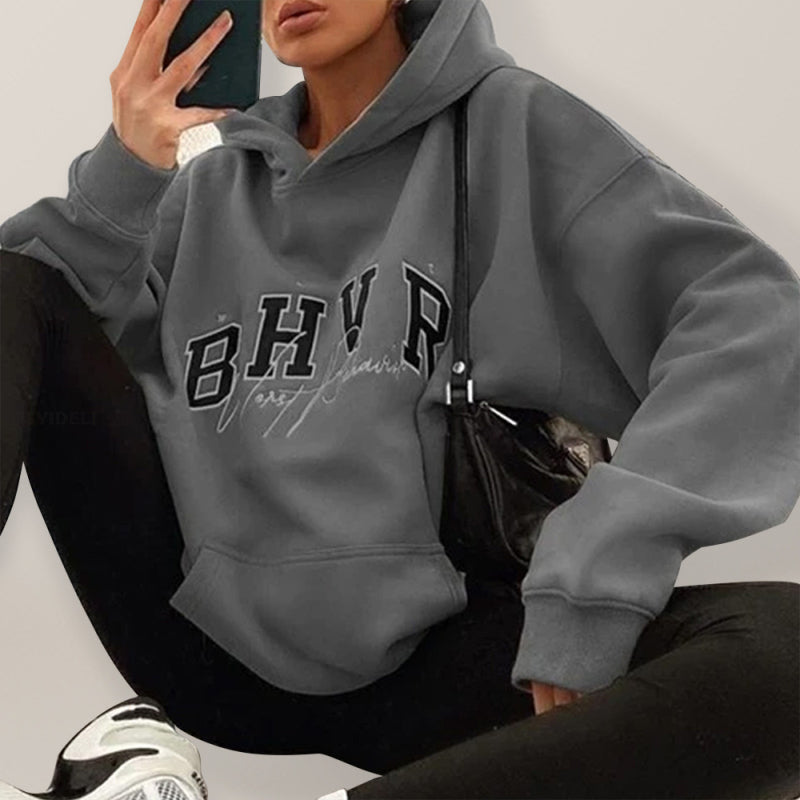 Long Sleeve Lettering And Graphics Hoodie kakaclo