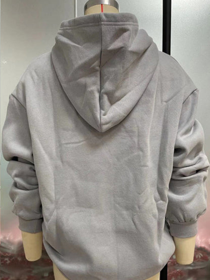 Long Sleeve Lettering And Graphics Hoodie kakaclo