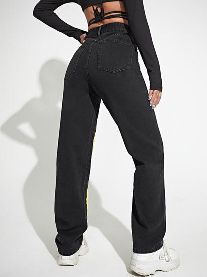 High-rise Smiley-print Bootcut Jean kakaclo