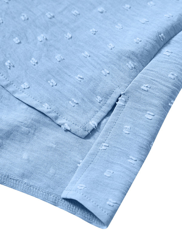 Solid Color Loose V-neck Three-quarter Sleeve Top kakaclo