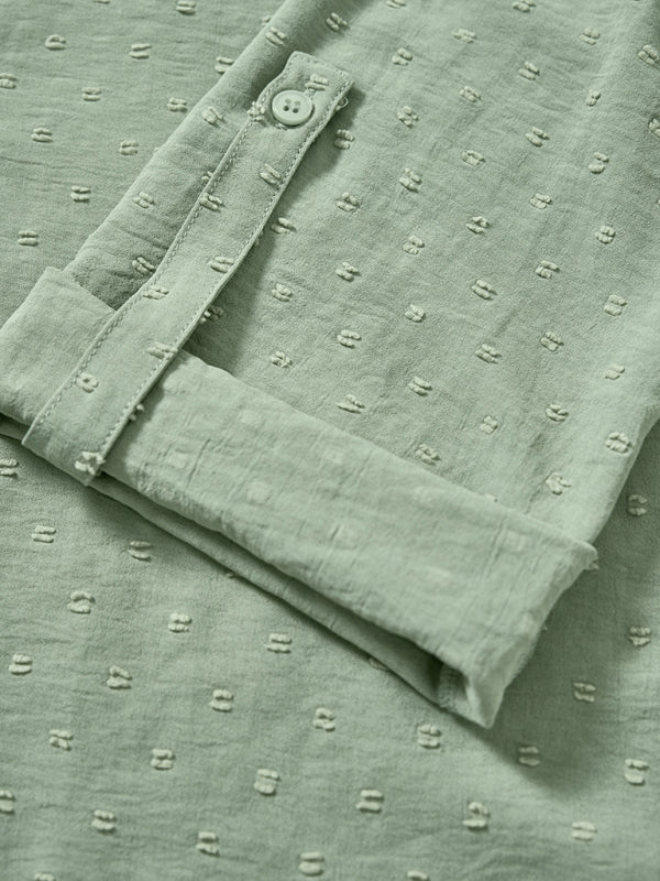 Solid Color Loose V-neck Three-quarter Sleeve Top kakaclo