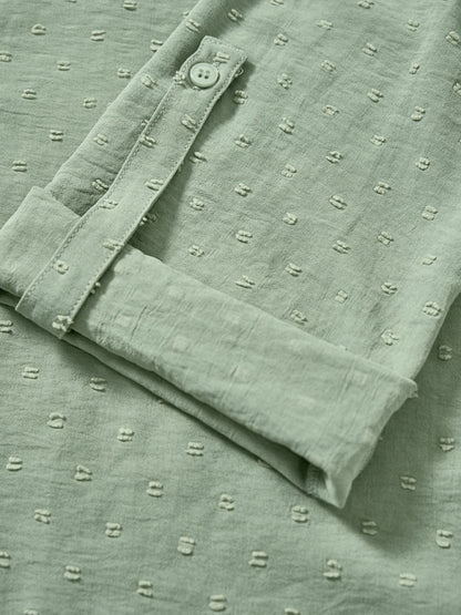 Solid Color Loose V-neck Three-quarter Sleeve Top kakaclo