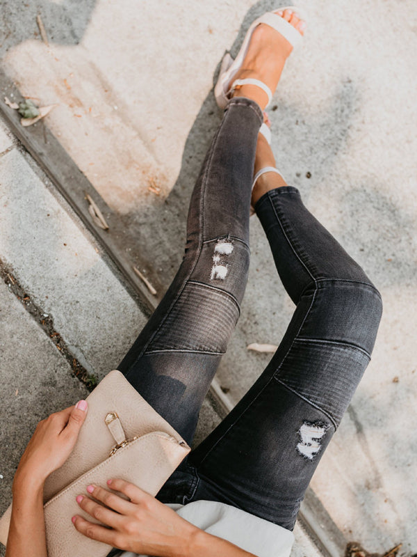 Biker V2 Ripped Moto Skinny Jeans kakaclo