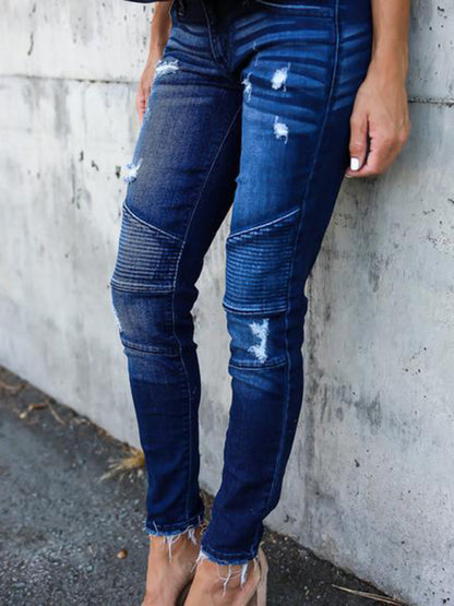 Biker V2 Ripped Moto Skinny Jeans kakaclo