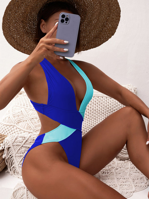 Contrast Color Block Swimsuit kakaclo