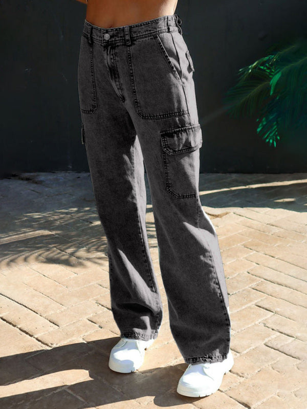 Classic Multi Pockets Cargo Jeans kakaclo