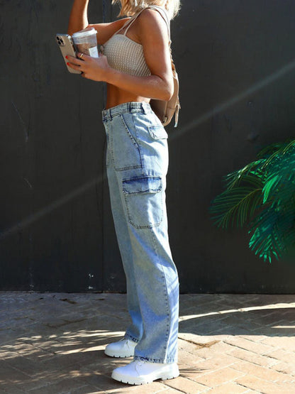 Classic Multi Pockets Cargo Jeans kakaclo