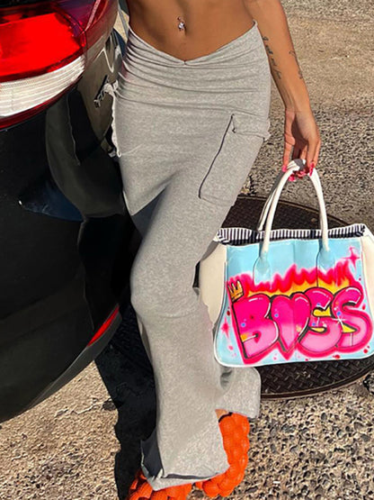 Solid Color Casual High Waist Pocket Pleated Slim Skirt kakaclo