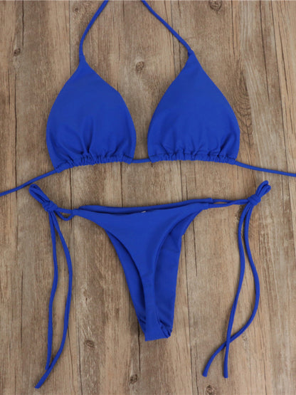 Solid Color Strap Bikini