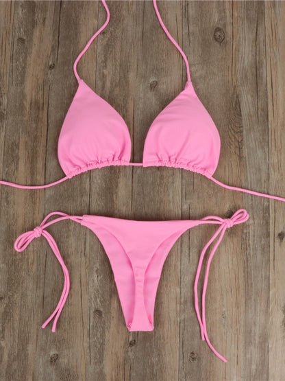 Solid Color Strap Bikini