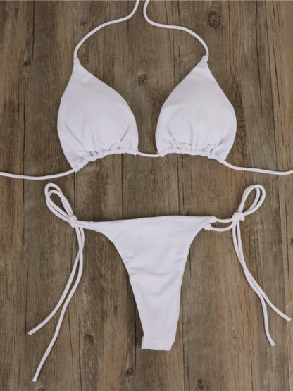 Solid Color Strap Bikini