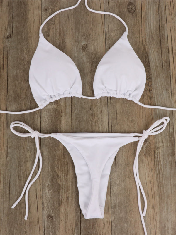 Solid Color Strap Bikini