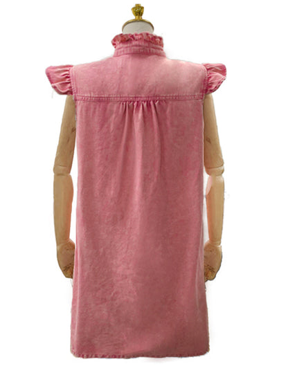 Casual Fashion Ruffle Denim Dress kakaclo