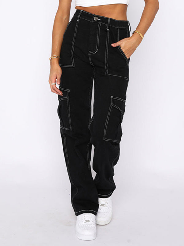 Casual Inverse Stitch Denim Jeans