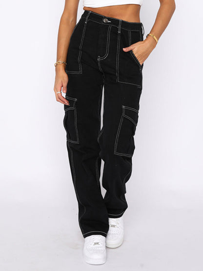 Casual Inverse Stitch Denim Jeans