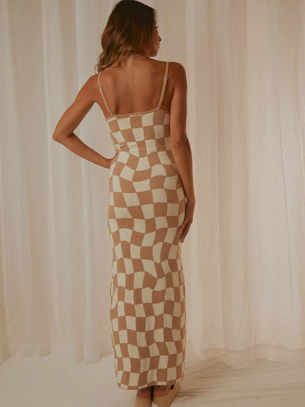 Printed Body-Con Midi Dress