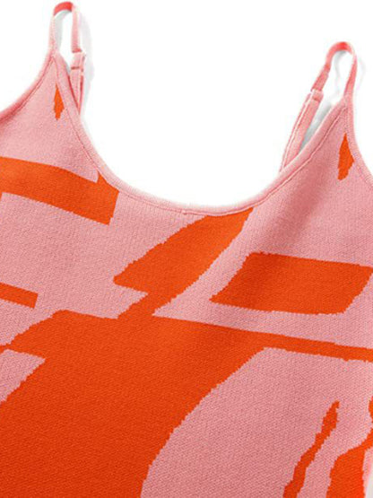 Printed Body-Con Midi Dress