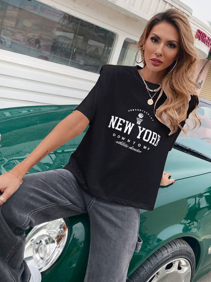 New York Short Oversized Sleeve T-Shirt kakaclo