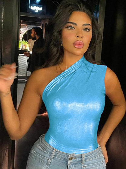 Futuristic Sleeveless Bodysuit kakaclo