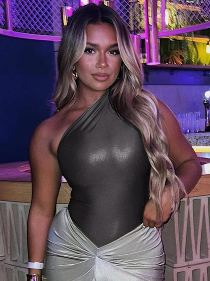 Futuristic Sleeveless Bodysuit kakaclo