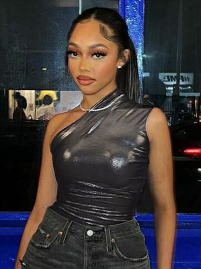 Futuristic Sleeveless Bodysuit kakaclo