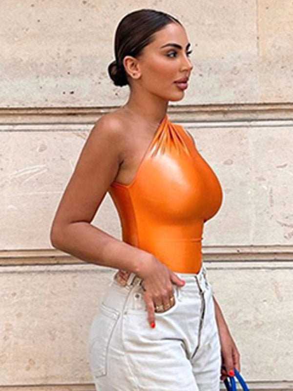 Futuristic Sleeveless Bodysuit kakaclo