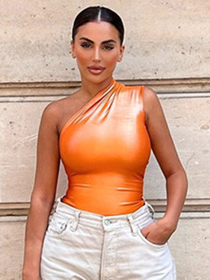 Futuristic Sleeveless Bodysuit kakaclo