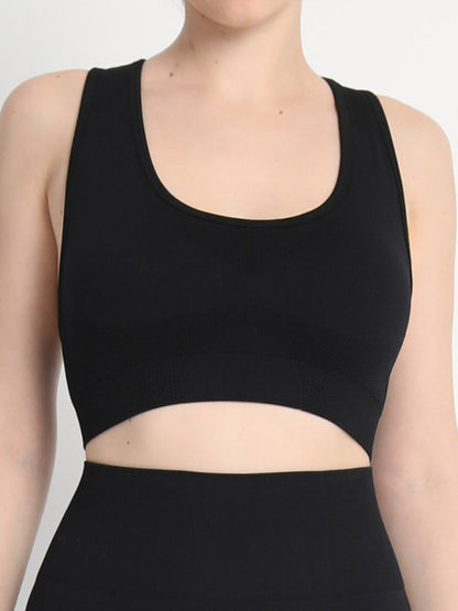 Seamless Dotted Two-piece Peach Hip Trousers Racerback Bra Vest Sports Suit kakaclo